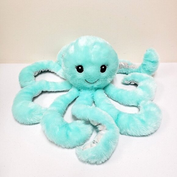 Walgreens Mint Silver Smiling Happy Octopus Stuffed Animal Plush - Picture 1 of 6